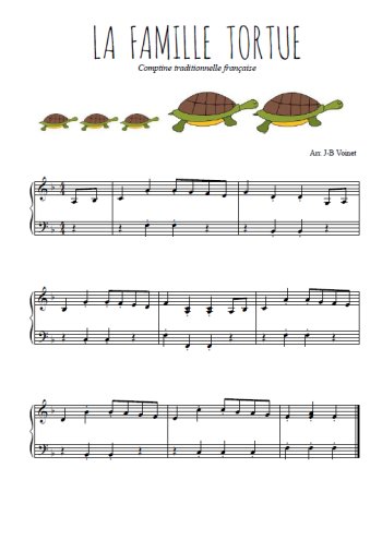 Téléchargez l'arrangement pour piano de la partition de La famille tortue en PDF, niveau facile
